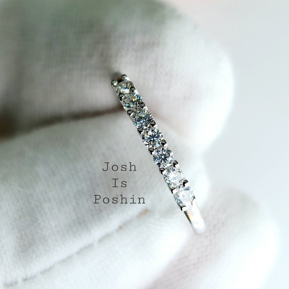 925 Silver Moissanite Wedding Band - Picture 3 of 3